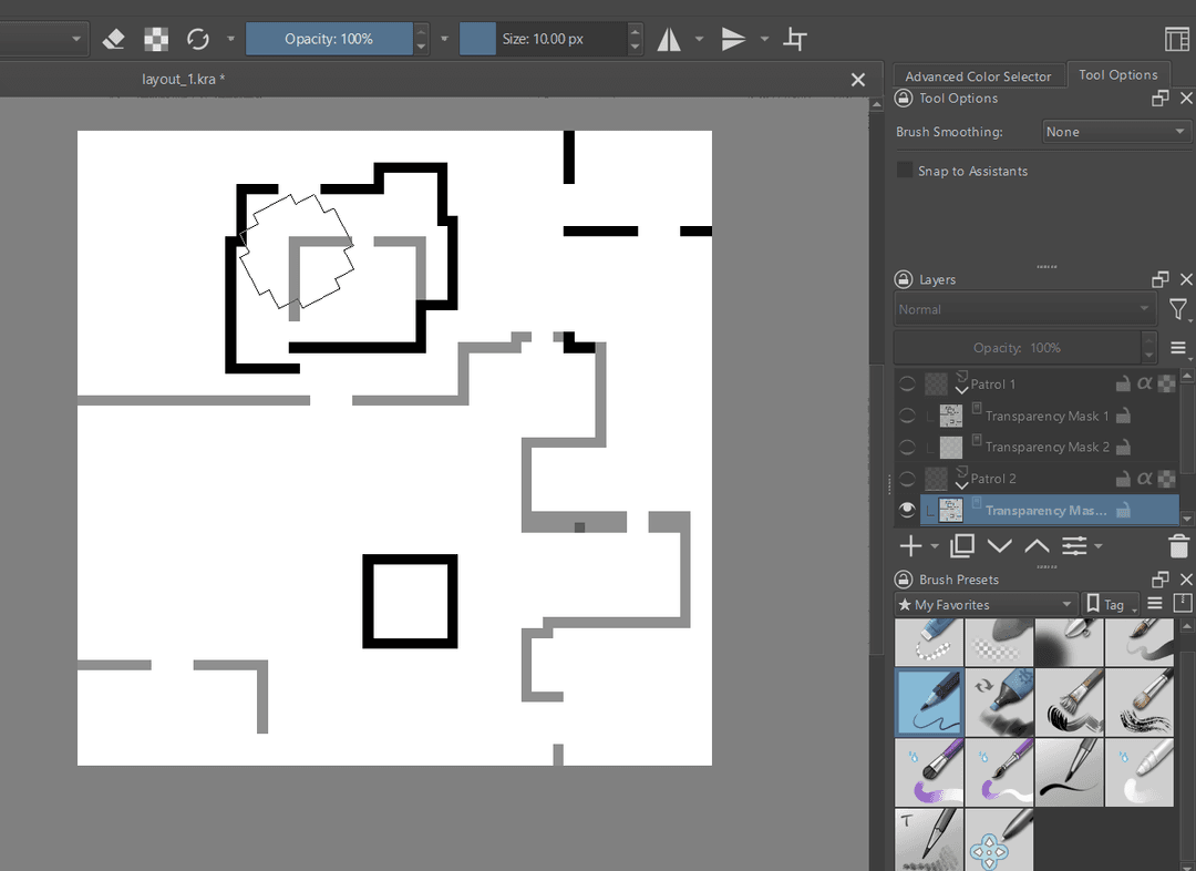 Krita as level editor